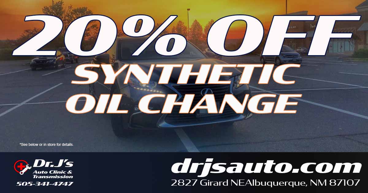 20% Off Synthetic Oil Change