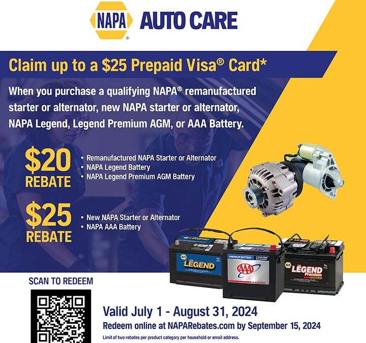 NAPA Battery rebate